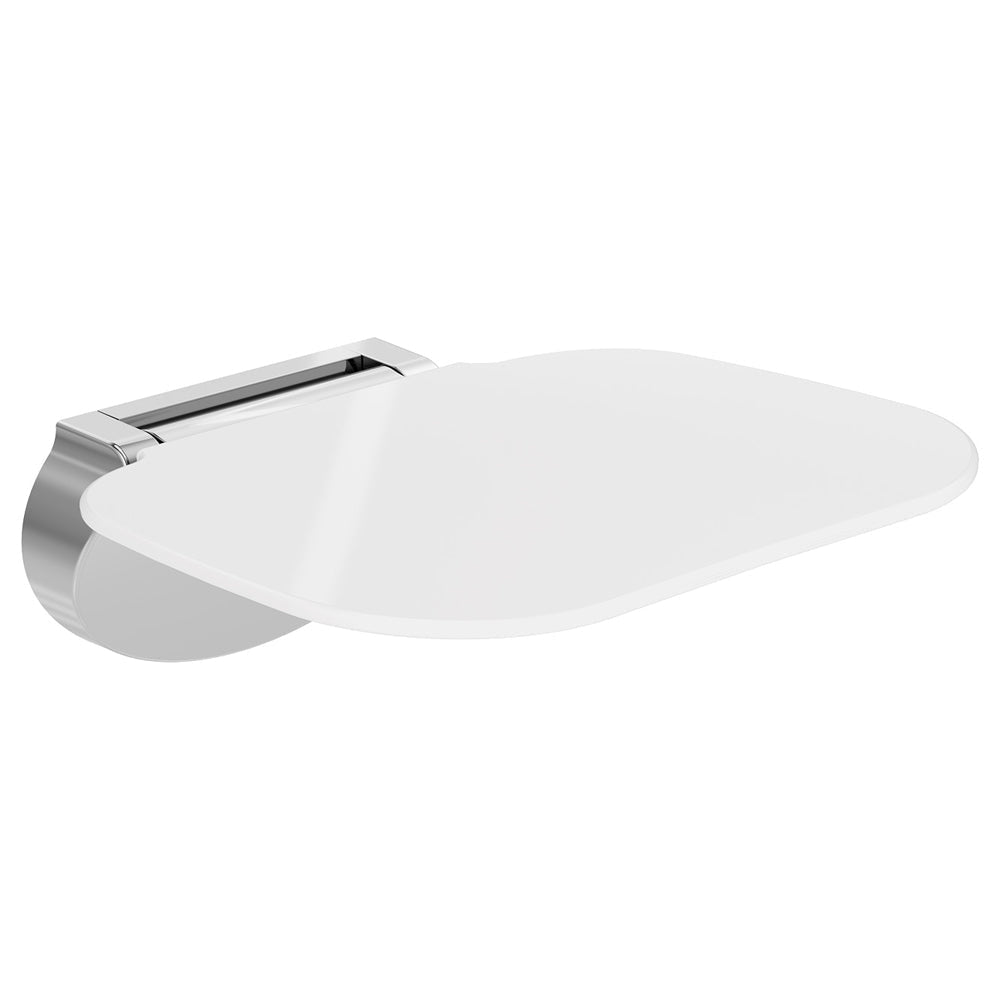Fienza FAL006 Care Folding Shower Seat Chrome Base Satin White Seat - Shower Seat