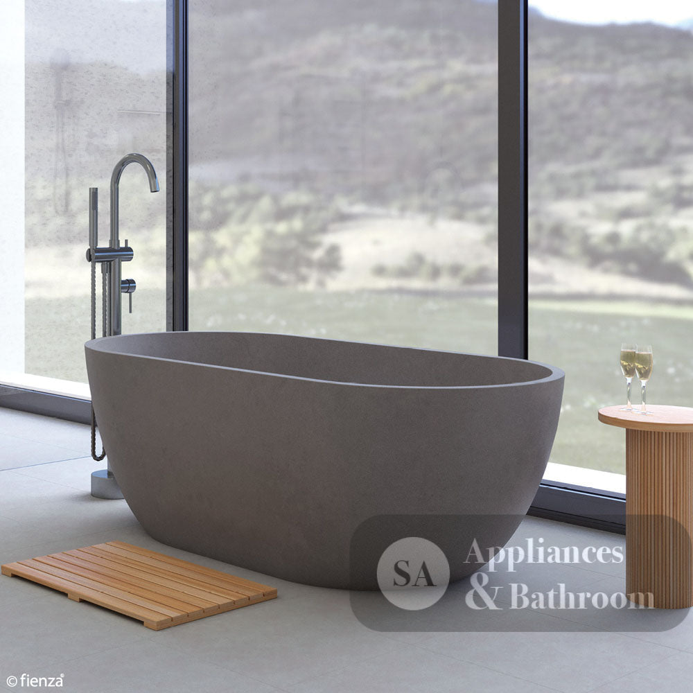 Fienza FC12-B Jada Freestanding Concrete Bath 1550mm Matte Grey - Freestanding Bath