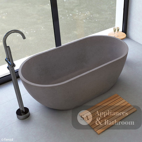 Fienza FC12-B Jada Freestanding Concrete Bath 1550mm Matte Grey - Freestanding Bath