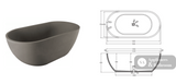 Fienza FC12-B Jada Freestanding Concrete Bath 1550mm Matte Grey - Freestanding Bath