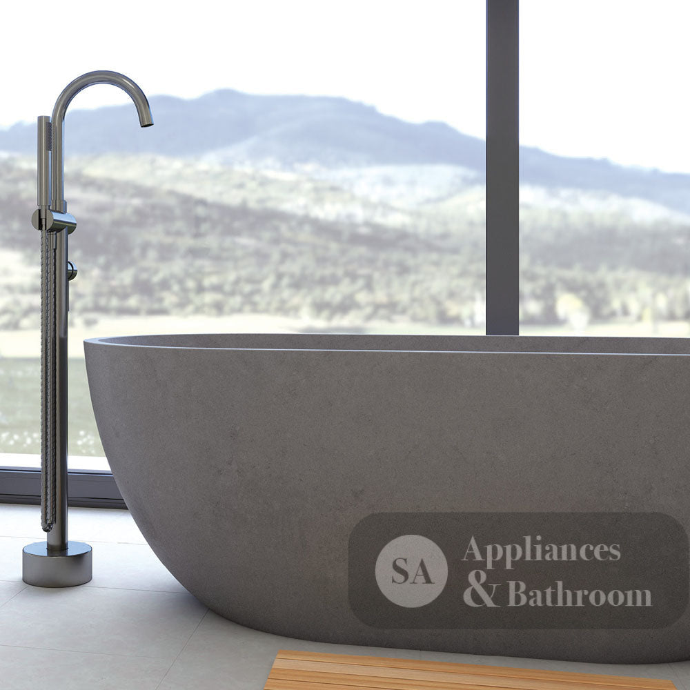 Fienza FC12 Jada Concrete Bath Warm Grey - Freestanding Bath