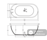 Fienza FC12TU Jada Concrete Bath Tuscan - Freestanding Bath