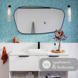 Fienza FMCA65120B Capriccio Matte Black Asymmetrical Framed Mirror 650 x 1200mm - Mirrors