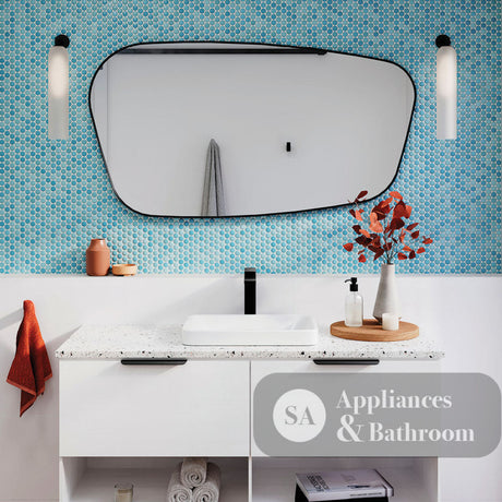 Fienza FMCA65120W Capriccio Matte White Asymmetrical Framed Mirror 650 x 1200mm - Mirrors