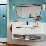 Fienza FMCA65120W Capriccio Matte White Asymmetrical Framed Mirror 650 x 1200mm - Mirrors