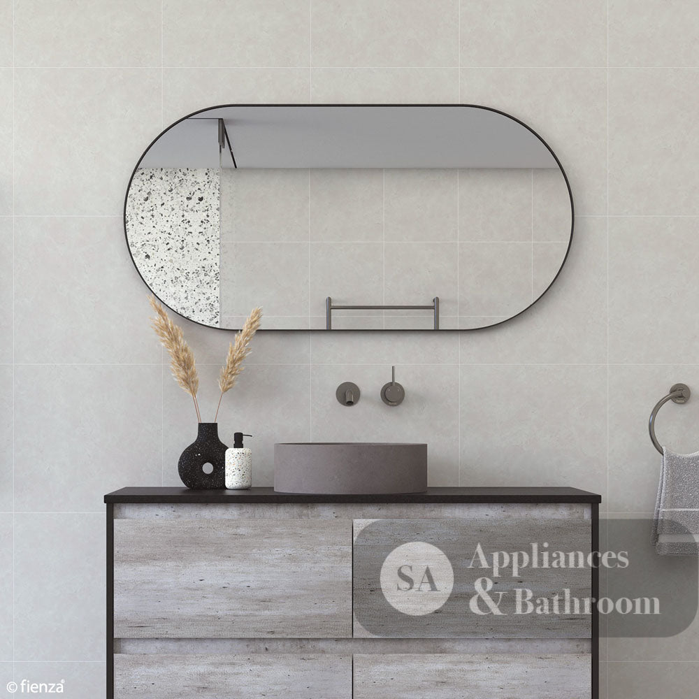 Fienza FMP4590B Empire Matte Black Framed Mirror 450 x 900mm - Mirrors
