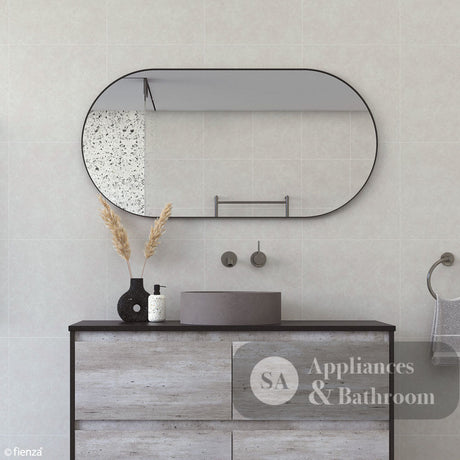 Fienza FMP4590B Empire Matte Black Framed Mirror 450 x 900mm - Mirrors