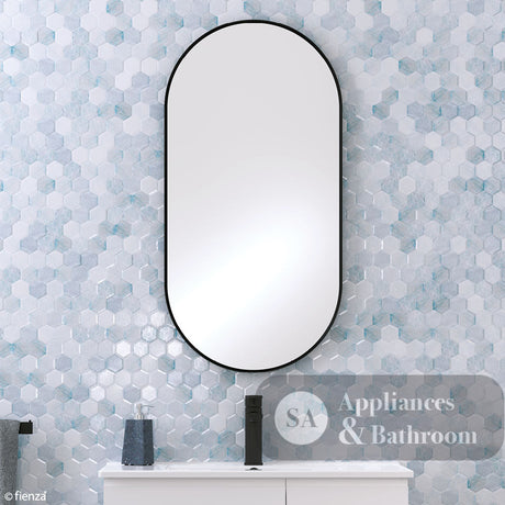 Fienza FMP4590B Empire Matte Black Framed Mirror 450 x 900mm - Mirrors