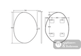 Fienza FMPA7092W Pebble Matte White Asymmetrical Framed Mirror 700 x 920mm - Mirrors