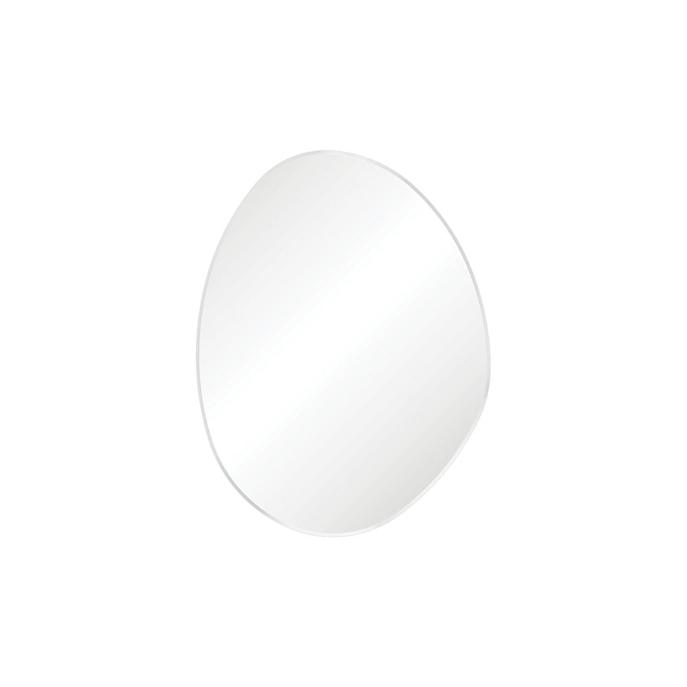 Fienza FMPA7092W Pebble Matte White Asymmetrical Framed Mirror 700 x 920mm - Mirrors