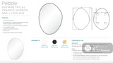 Fienza FMPA90120B Pebble Matte Black Asymmetrical Framed Mirror 900 x 1200mm - Mirrors