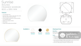 Fienza FMSR80B Sunrise Matte Black Round Framed Mirror 800 x 690 - Mirrors