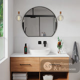 Fienza FMSR80W Sunrise Matte White Round Framed Mirror 800 x 690 - Mirrors
