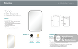 Fienza FMSS5080UB Tono Urban Brass Soft Square Framed Mirror 500 x 800mm - Mirrors