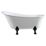 Fienza FR2550-1700B 1700mm Clawfoot Freestanding Acrylic Bath Matte Black Feet - Freestanding Bath