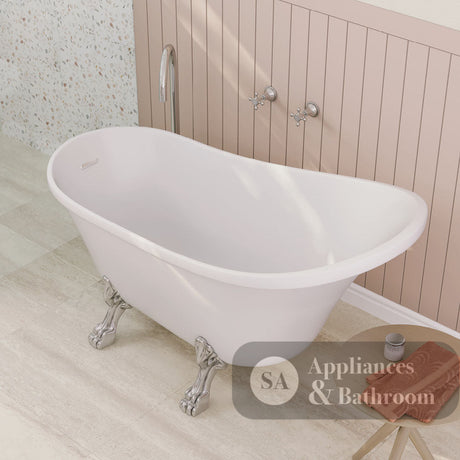 Fienza FR2550-1700C 1700mm Clawfoot Freestanding Acrylic Bath Chrome Feet - Freestanding Bath