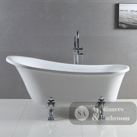 Fienza FR2550-1700C 1700mm Clawfoot Freestanding Acrylic Bath Chrome Feet - Freestanding Bath