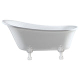 Fienza FR2550-1700W 1700mm Clawfoot Freestanding Acrylic Bath Semi-Gloss White Feet - Freestanding Bath