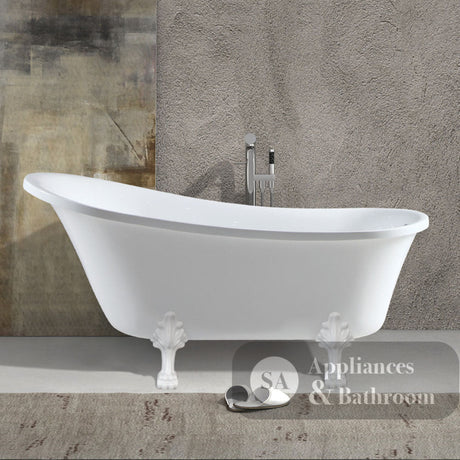 Fienza FR2550-1700W 1700mm Clawfoot Freestanding Acrylic Bath Semi-Gloss White Feet - Freestanding Bath
