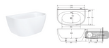 Fienza FR65-1300 Keeto Back-to-wall Acrylic Bath 1300mm Gloss White - Back To Wall Bath