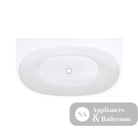 Fienza FR65-1300 Keeto Back-to-wall Acrylic Bath 1300mm Gloss White - Back To Wall Bath