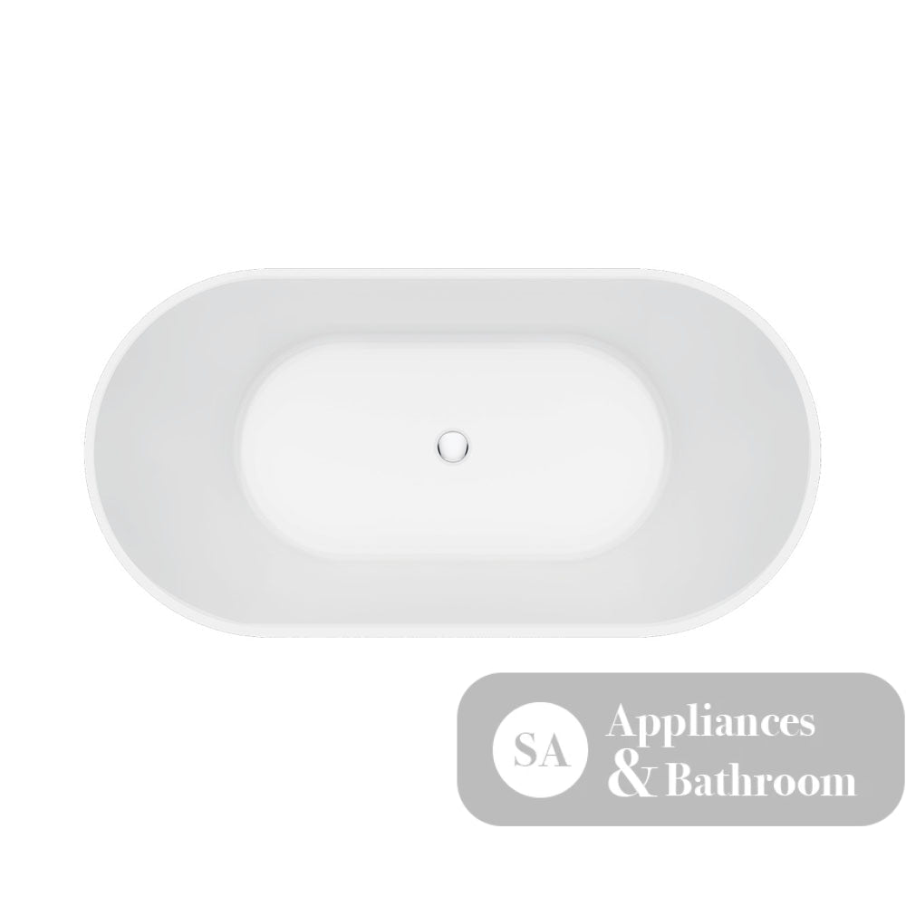 Fienza FR711-1500-OF Eleanor Fluted Freestanding Acrylic Bath 1500mm Gloss White - Freestanding Bath