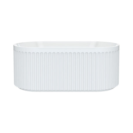Fienza FR711-1500-OF Eleanor Fluted Freestanding Acrylic Bath 1500mm Gloss White - Freestanding Bath