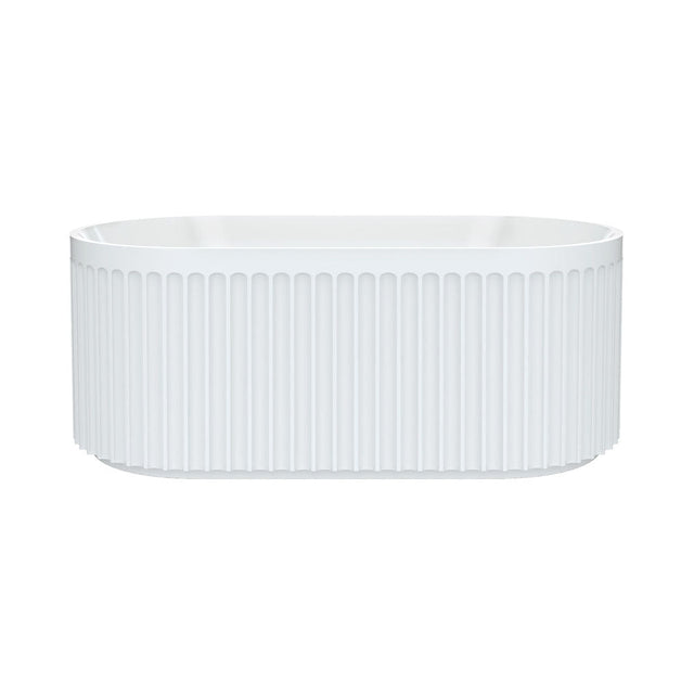 Fienza FR711-1500-OF Eleanor Fluted Freestanding Acrylic Bath 1500mm Gloss White - Freestanding Bath