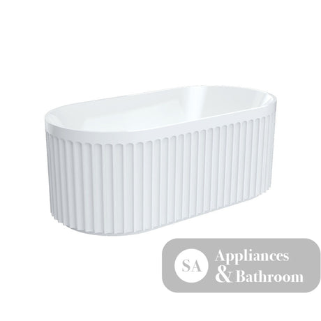 Fienza FR711-1500-OF Eleanor Fluted Freestanding Acrylic Bath 1500mm Gloss White - Freestanding Bath