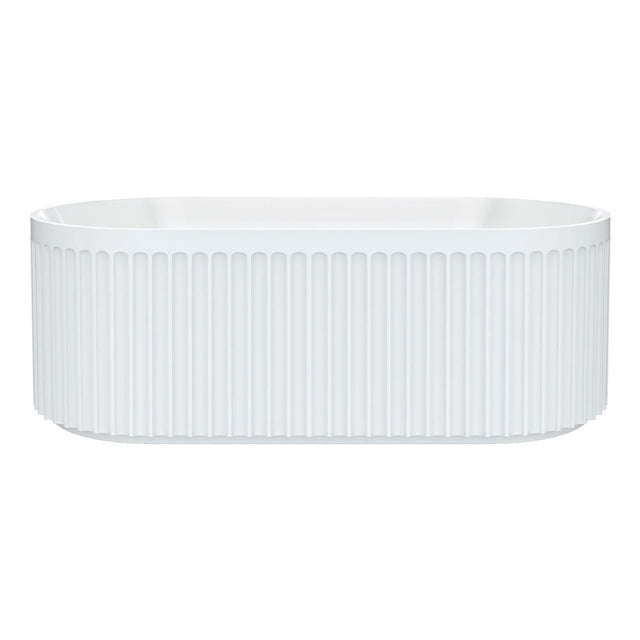 Fienza FR711-1700-OF Eleanor Fluted Freestanding Acrylic Bath 1700mm Gloss White - Freestanding Bath