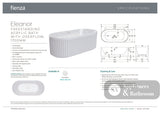 Fienza FR711-1700-OF Eleanor Fluted Freestanding Acrylic Bath 1700mm Gloss White - Freestanding Bath