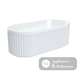 Fienza FR711-1700-OF Eleanor Fluted Freestanding Acrylic Bath 1700mm Gloss White - Freestanding Bath