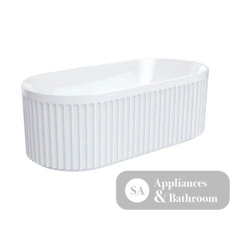 Fienza FR711-1700-OF Eleanor Fluted Freestanding Acrylic Bath 1700mm Gloss White - Freestanding Bath