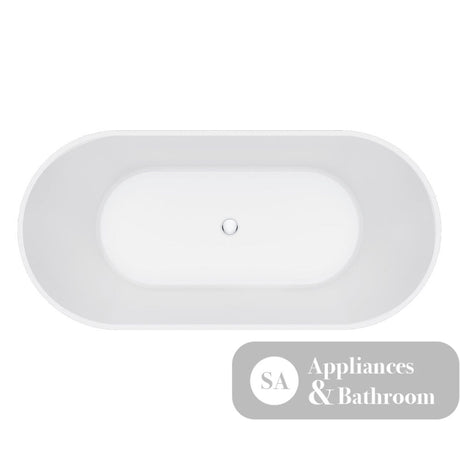 Fienza FR711-1700-OF Eleanor Fluted Freestanding Acrylic Bath 1700mm Gloss White - Freestanding Bath