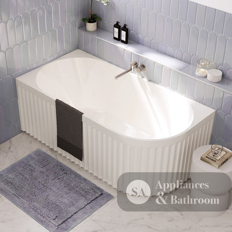 Fienza FR713-1500R Eleanor Fluted Right-Hand Acrylic Corner Bath 1500mm - Corner Baths