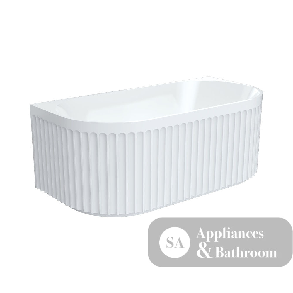 Fienza FR716-1500-OF Eleanor Back-To-Wall Acrylic Bath with Overflow 1500mm - Back To Wall Bath