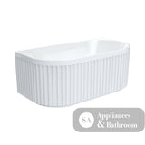 Fienza FR716-1500-OF Eleanor Back-To-Wall Acrylic Bath with Overflow 1500mm - Back To Wall Bath