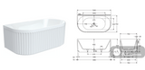 Fienza FR716-1500-OF Eleanor Back-To-Wall Acrylic Bath with Overflow 1500mm - Back To Wall Bath