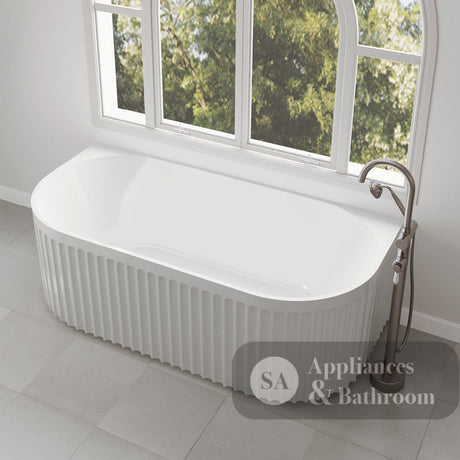 Fienza FR716-1700-OF Eleanor Back-To-Wall Acrylic Bath with Overflow 1700mm - Back To Wall Bath