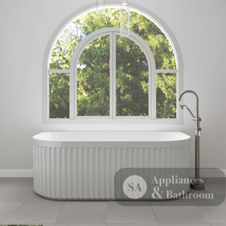 Fienza FR716-1700-OF Eleanor Back-To-Wall Acrylic Bath with Overflow 1700mm - Back To Wall Bath