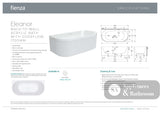 Fienza FR716-1700-OF Eleanor Back-To-Wall Acrylic Bath with Overflow 1700mm - Back To Wall Bath