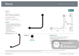 Fienza GRAB4545MB 90° Ambulant Care Grab Rail Matte Black - Grab Rail