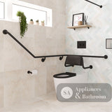 Fienza GRAB7094111RMB 140° Accessible Right-Hand Grab Rail Matte Black - Grab Rail