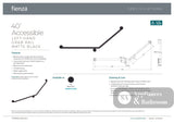Fienza GRAB9070LMB 40° Accessible Care Left-Hand Grab Rail Matte Black - Grab Rail
