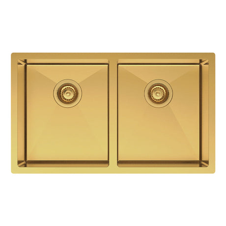 Fienza Hana 68403RB 27L/27L Double Kitchen Sink Rugged Brass