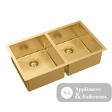 Fienza Hana 68403RB 27L/27L Double Kitchen Sink Rugged Brass