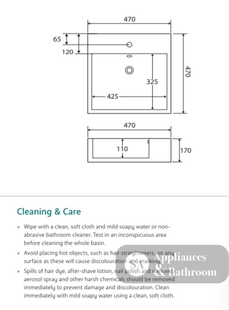 Fienza Helen RB71 1 Tap Hole Above Counter Basin Gloss White - Basins