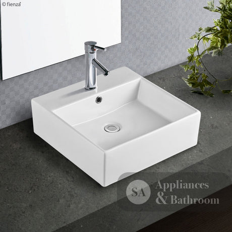 Fienza Helen RB71 1 Tap Hole Above Counter Basin Gloss White - Basins