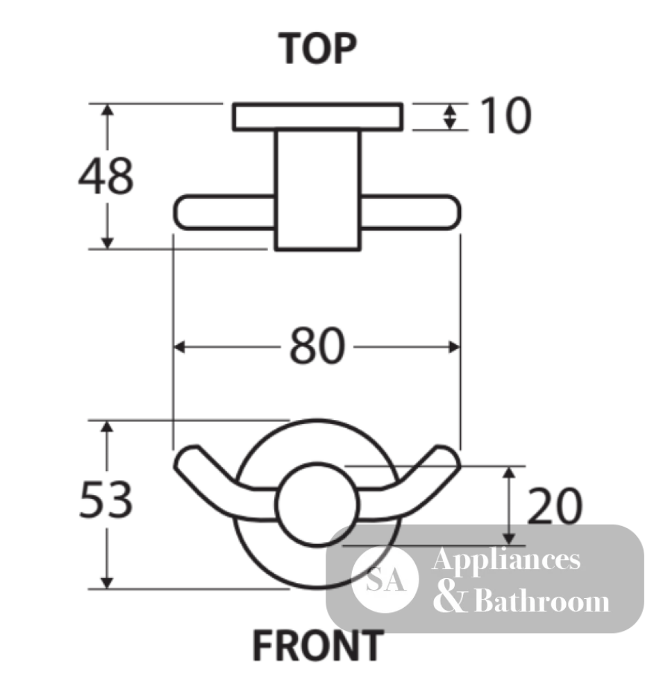 Fienza Hustle Double Robe Hook Matte Black 82504 Bathroom Accessories