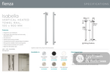 Fienza Isabella 827900 Vertical Heated Towel Rail 100 x 900mm Chrome